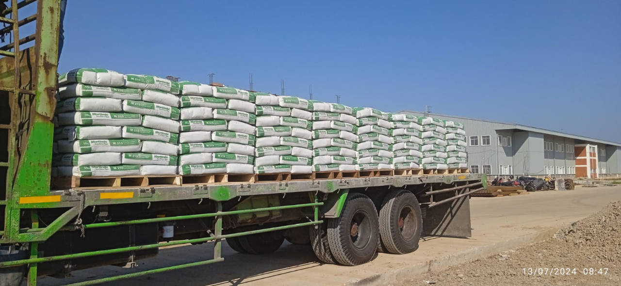 Pengiriman material Pasangan Bata Merah sekaligus Plaster Mortindo M210