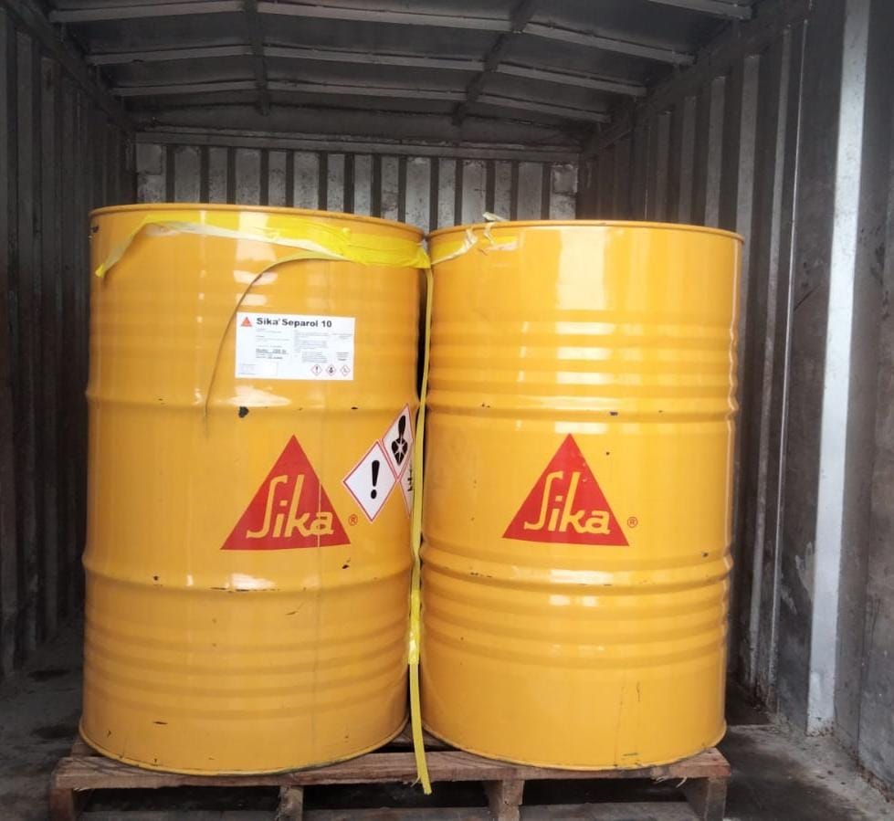 Pengiriman material Form Release Agent dan Curing Compound Separol 10 dan Antisol S